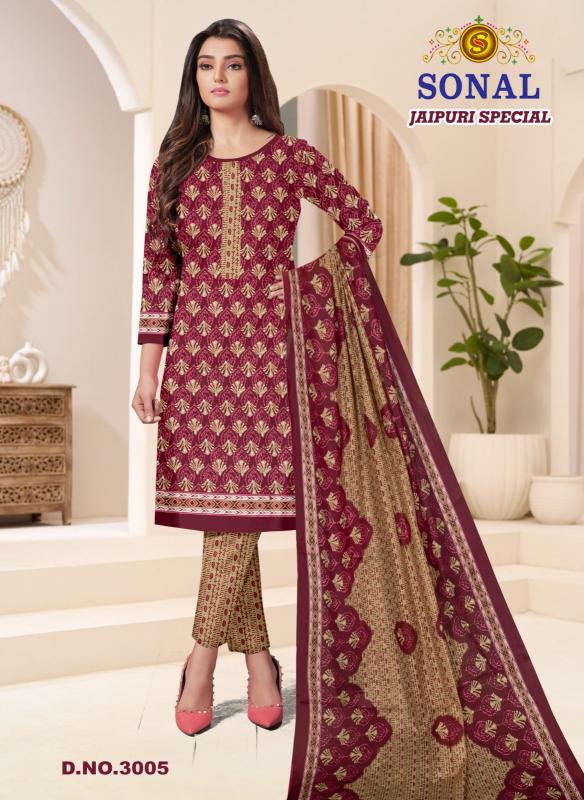 Sonal jaipuri special vol 3 unstitched dress material wholesale